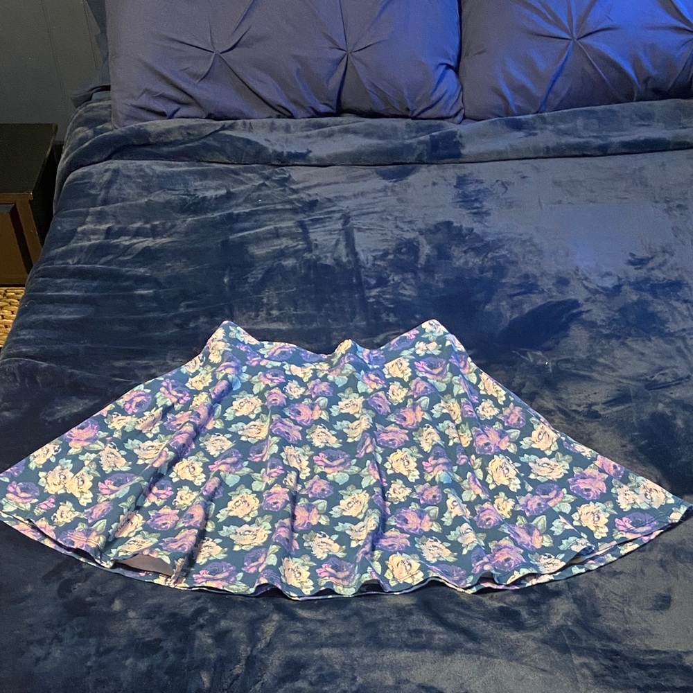 Mossimo Supply Co. Floral Mini Skirt - Blue and Purple